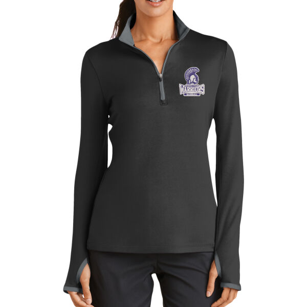 Nike Ladies Dri-FIT Stretch 1/2-Zip Cover-Up - Embroidered Logo Thumbnail